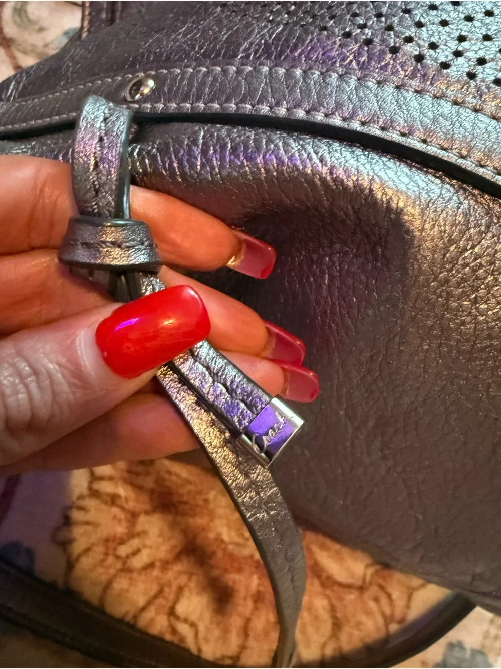 Coach Audrey Metallic Leather Cinched Tote Style 19567